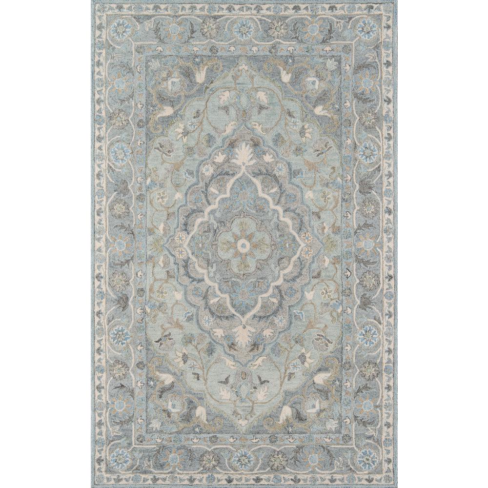 Traditional Rectangle Area Rug, Blue, 5' X 8'. Picture 1