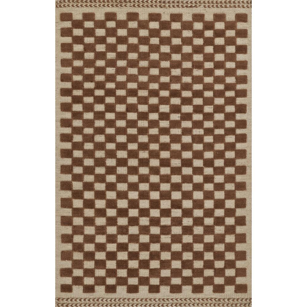 Contemporary Rectangle Area Rug, Brown, 5' X 8'. Picture 1