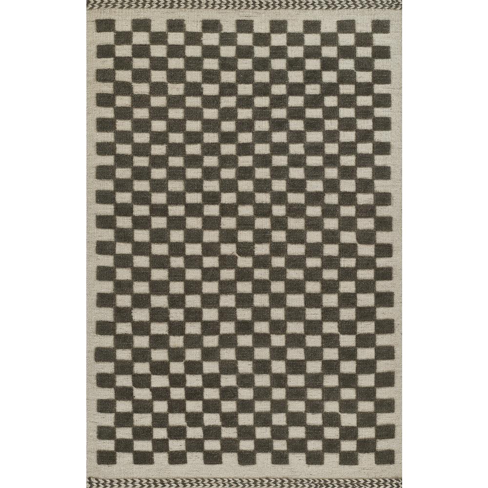 Contemporary Rectangle Area Rug, Charcoal, 5' X 8'. Picture 1