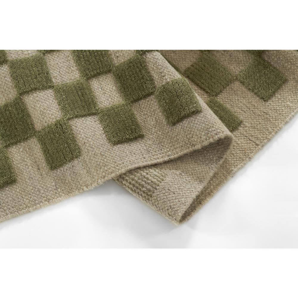 Contemporary Rectangle Area Rug, Green, 5' X 8'. Picture 8