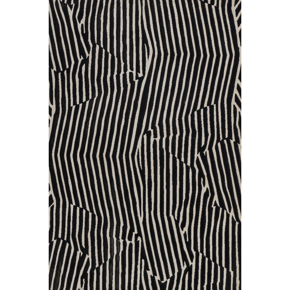 Contemporary Rectangle Area Rug, Black, 5'3" X 7'6". Picture 1