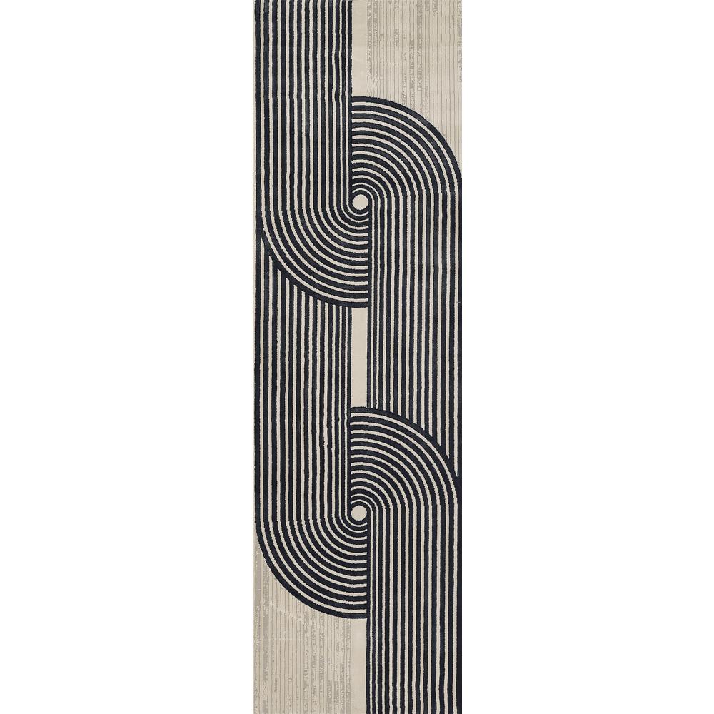 Contemporary Rectangle Area Rug, Ivory, 5'3" X 7'6". Picture 5