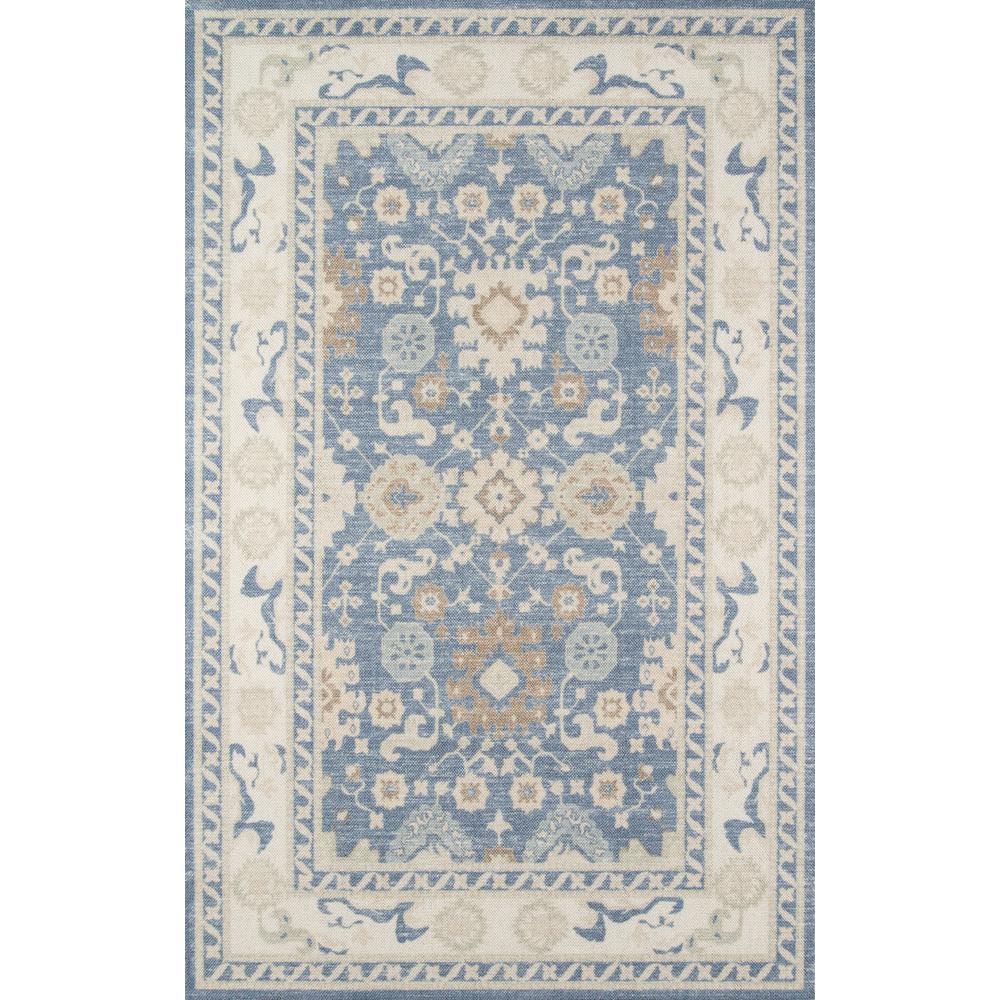 Traditional Rectangle Area Rug, Light Blue, 6'6" X 9'. Picture 1