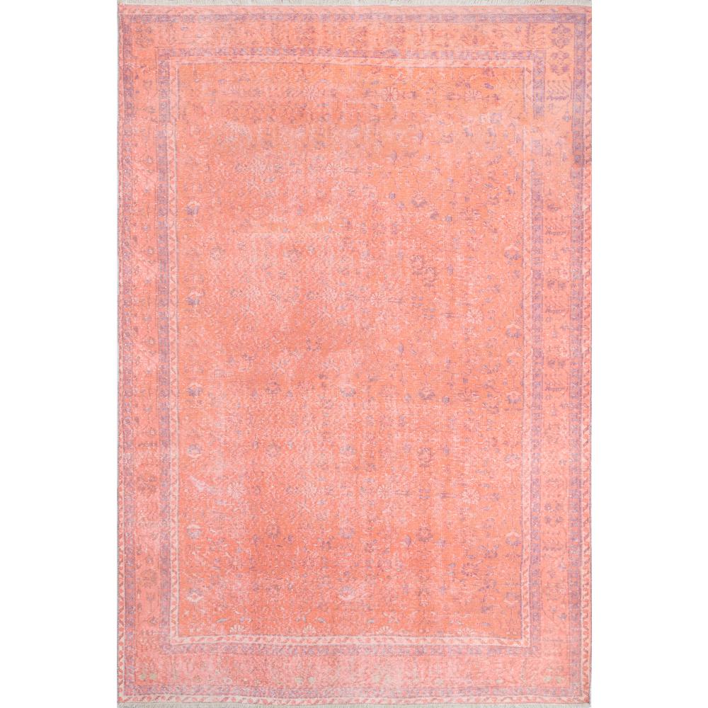 Traditional Rectangle Area Rug, Coral, 7'6" X 9'6". Picture 1