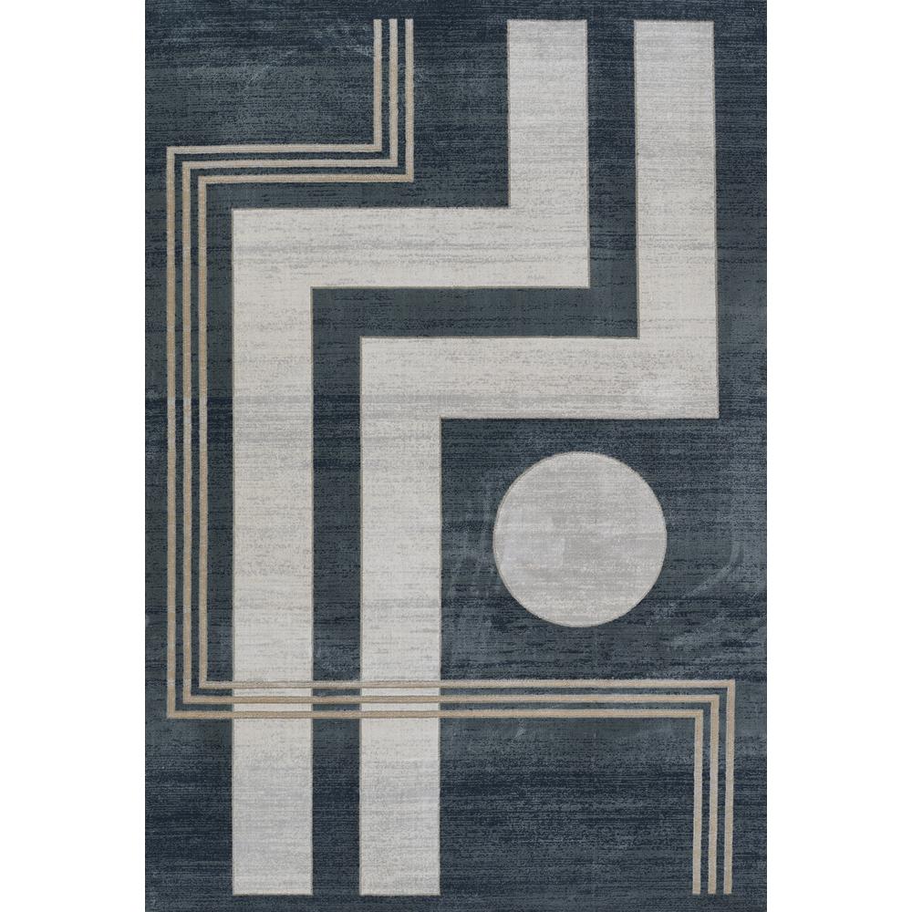 Contemporary Rectangle Area Rug, Blue, 7'9" X 9'10". Picture 1