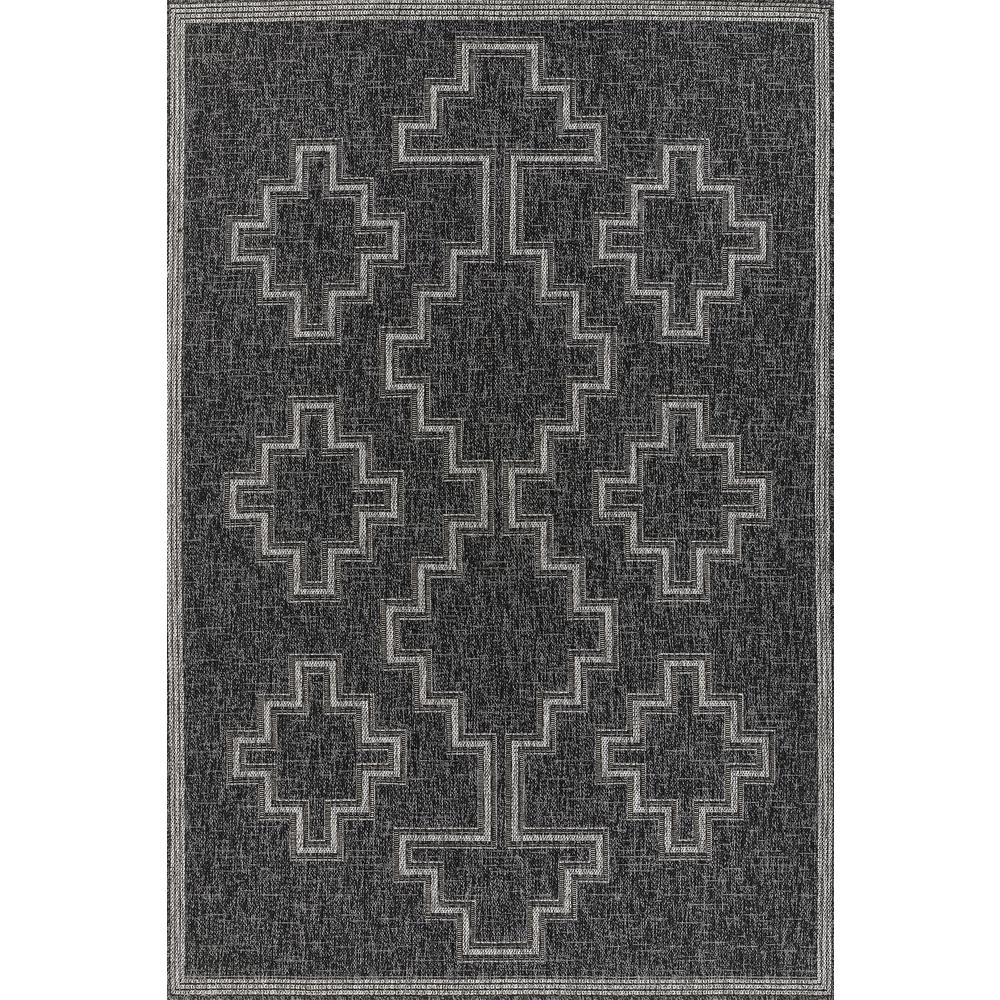 Transitional Rectangle Area Rug, Black, 5'3" X 7'. Picture 1