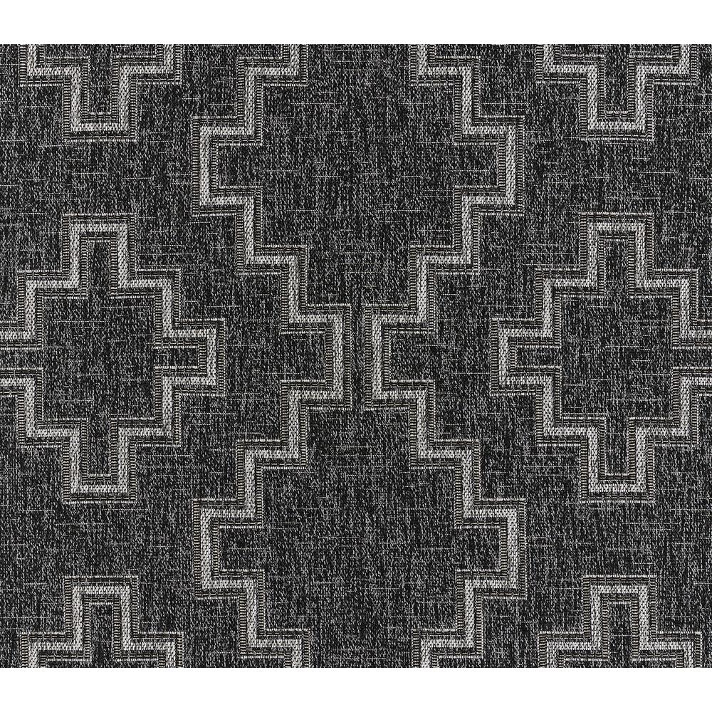 Transitional Rectangle Area Rug, Black, 5'3" X 7'. Picture 7
