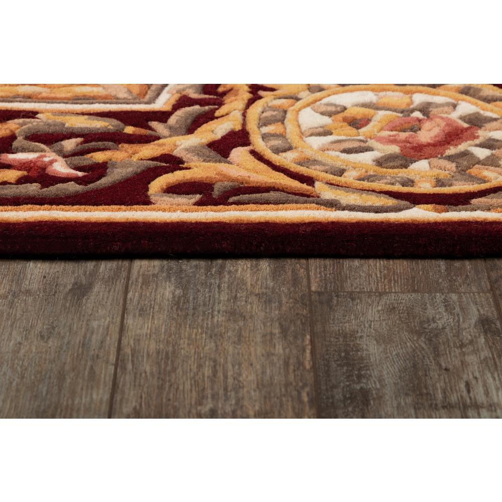 Transitional Rectangle Area Rug, Burgundy, 5' X 8'. Picture 3