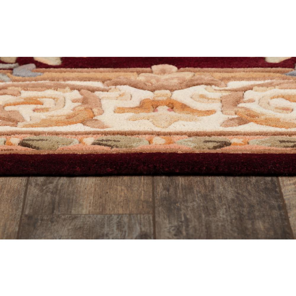 Transitional Rectangle Area Rug, Burgundy, 5' X 8'. Picture 3