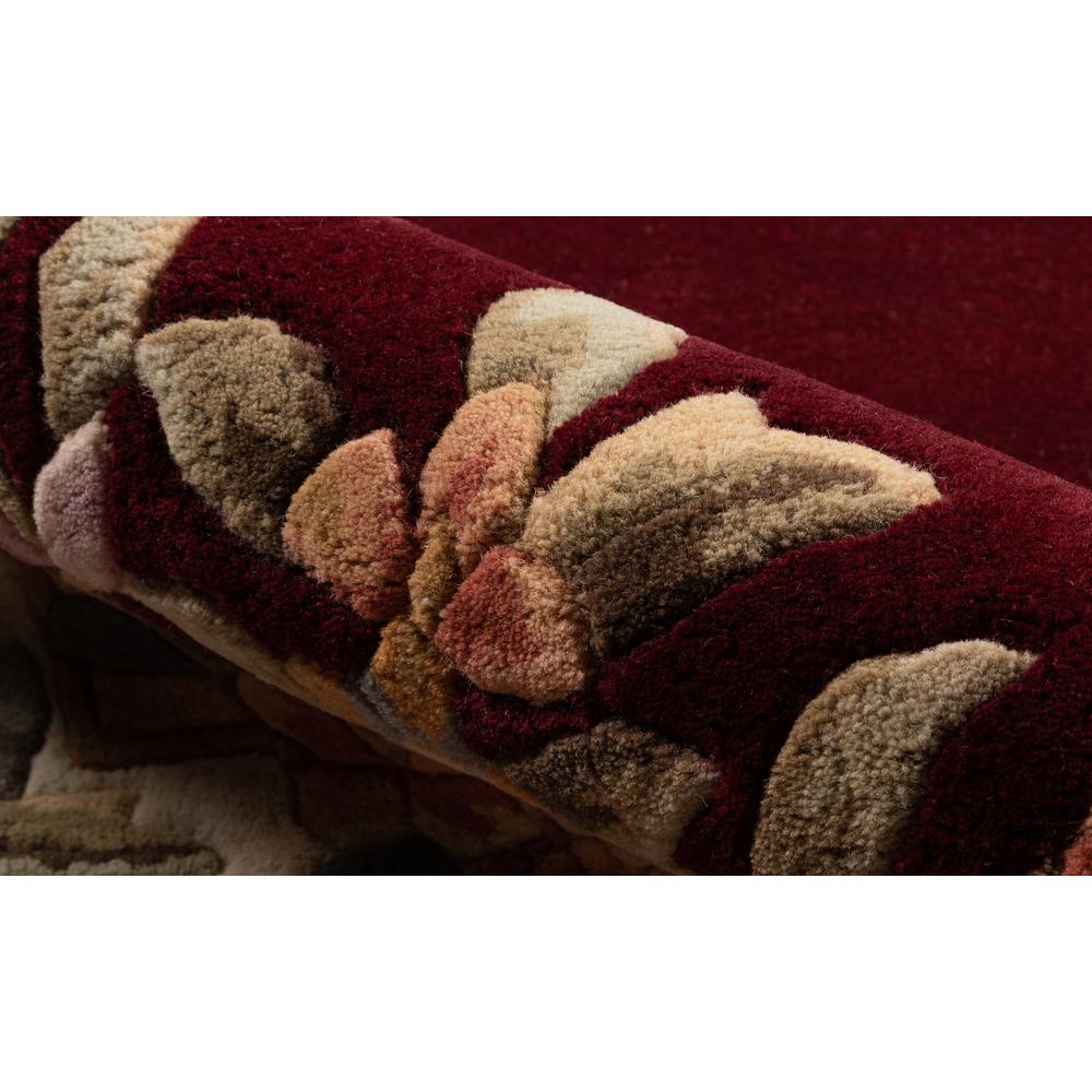 Transitional Rectangle Area Rug, Burgundy, 5' X 8'. Picture 4