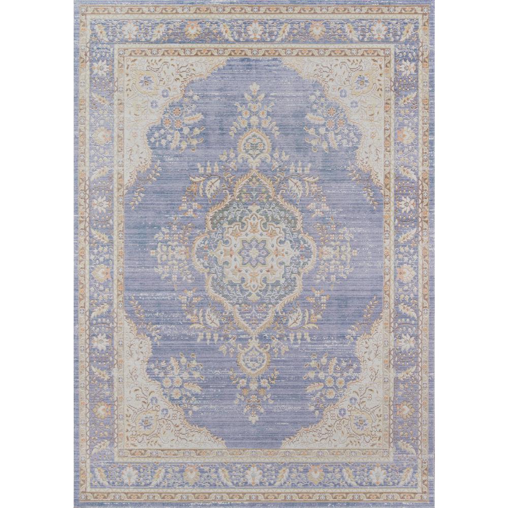 Traditional Rectangle Area Rug, Periwinkle, 7'10" X 10'6". Picture 1