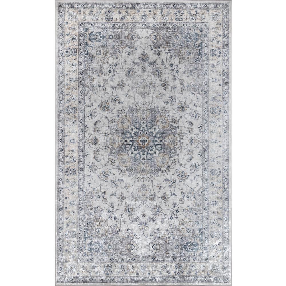 Traditional Rectangle Area Rug, Grey, 6' X 9'. Picture 1