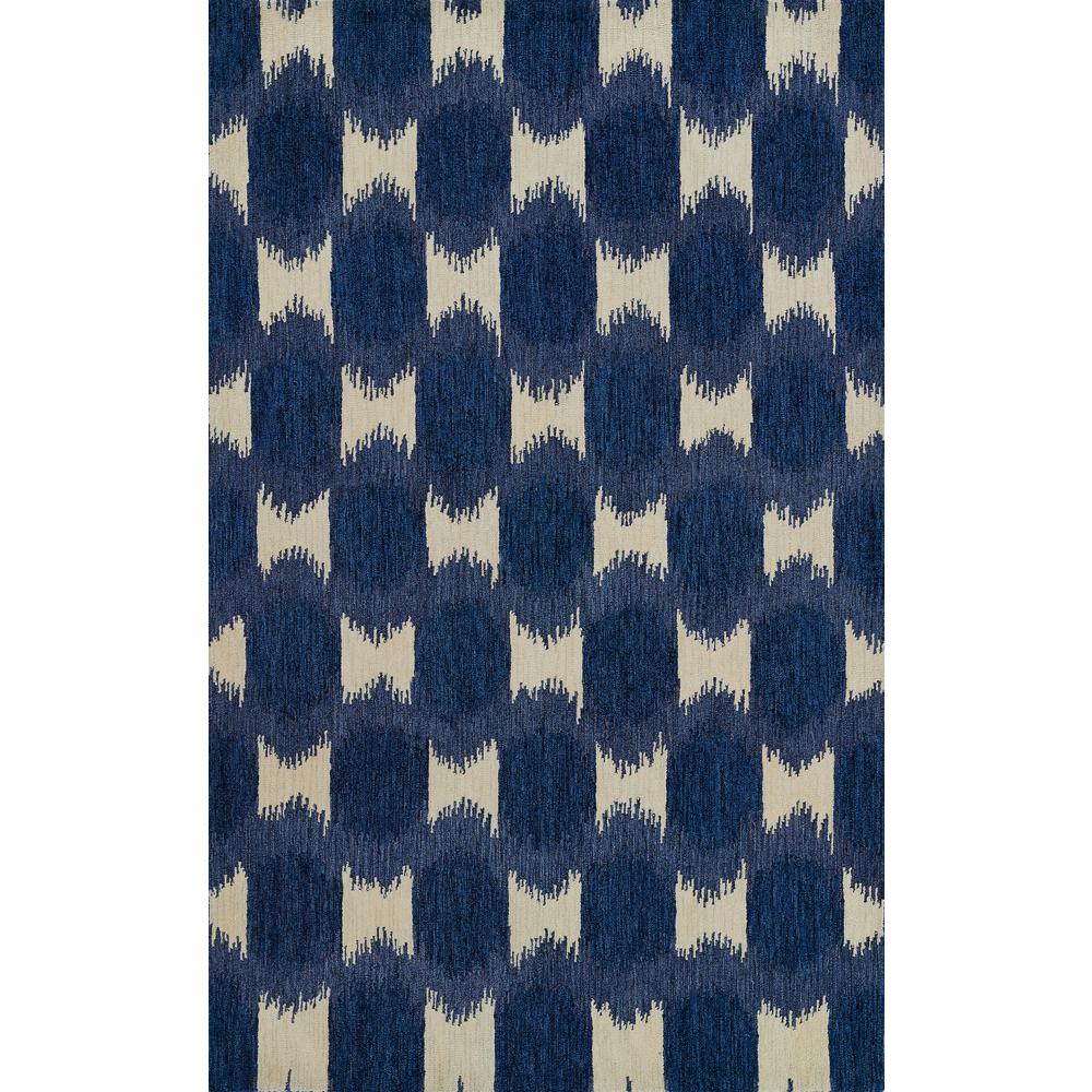Transitional Rectangle Area Rug, Navy, 8' X 10'. Picture 1