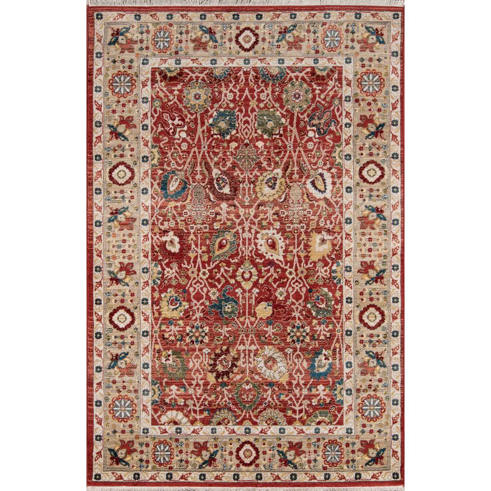 Traditional Rectangle Area Rug, Red, 5' X 7'5". Picture 1