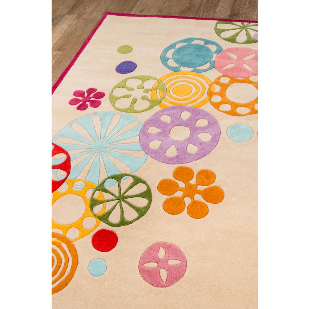Contemporary Rectangle Area Rug, Ivory, 5' X 7'. Picture 2