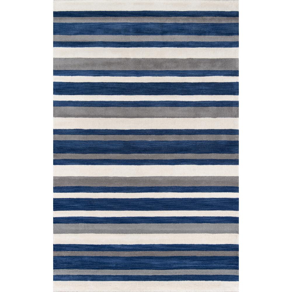 Contemporary Rectangle Area Rug, Navy, 8' X 11'. Picture 1