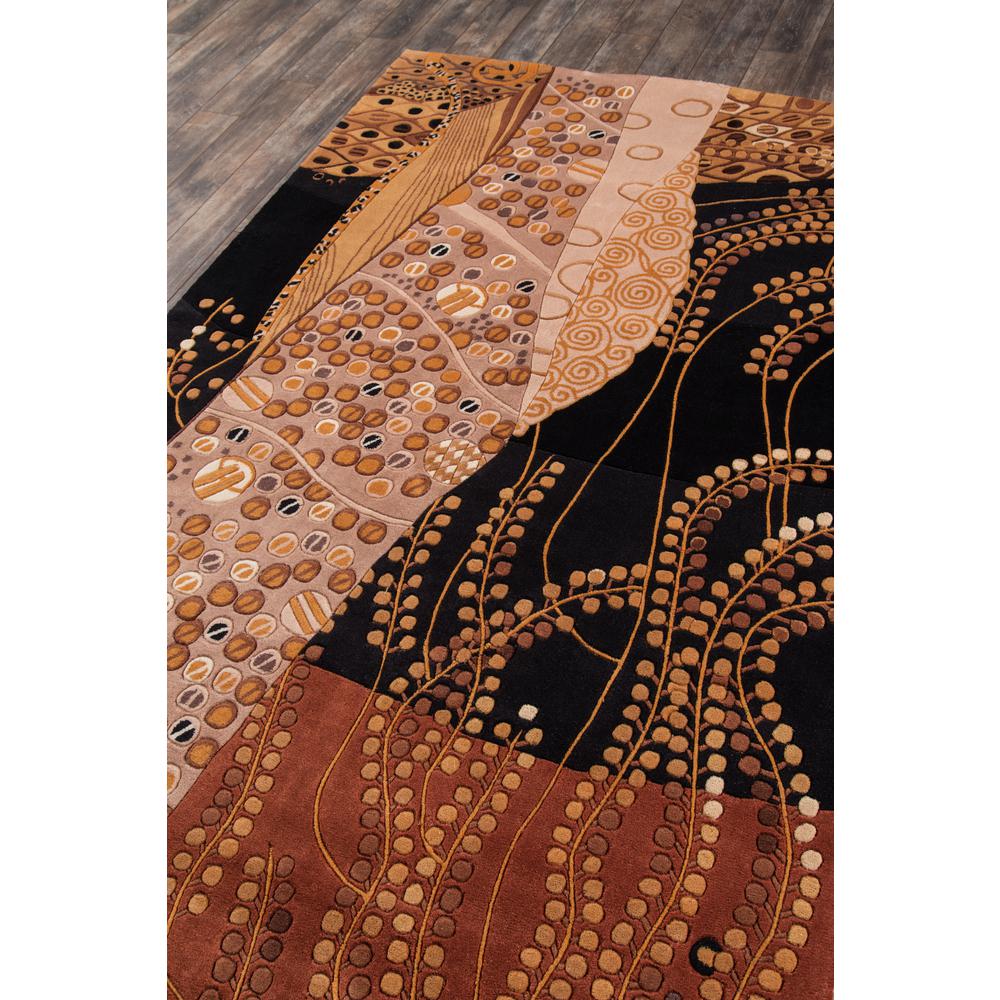 Contemporary Rectangle Area Rug, Black, 5'3" X 8'. Picture 2