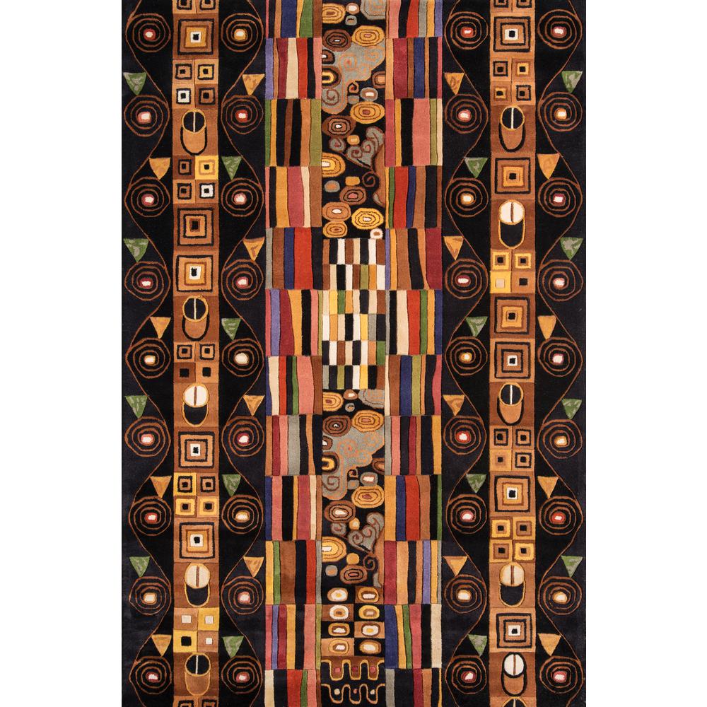 Contemporary Rectangle Area Rug, Black, 5'3" X 8'. Picture 1