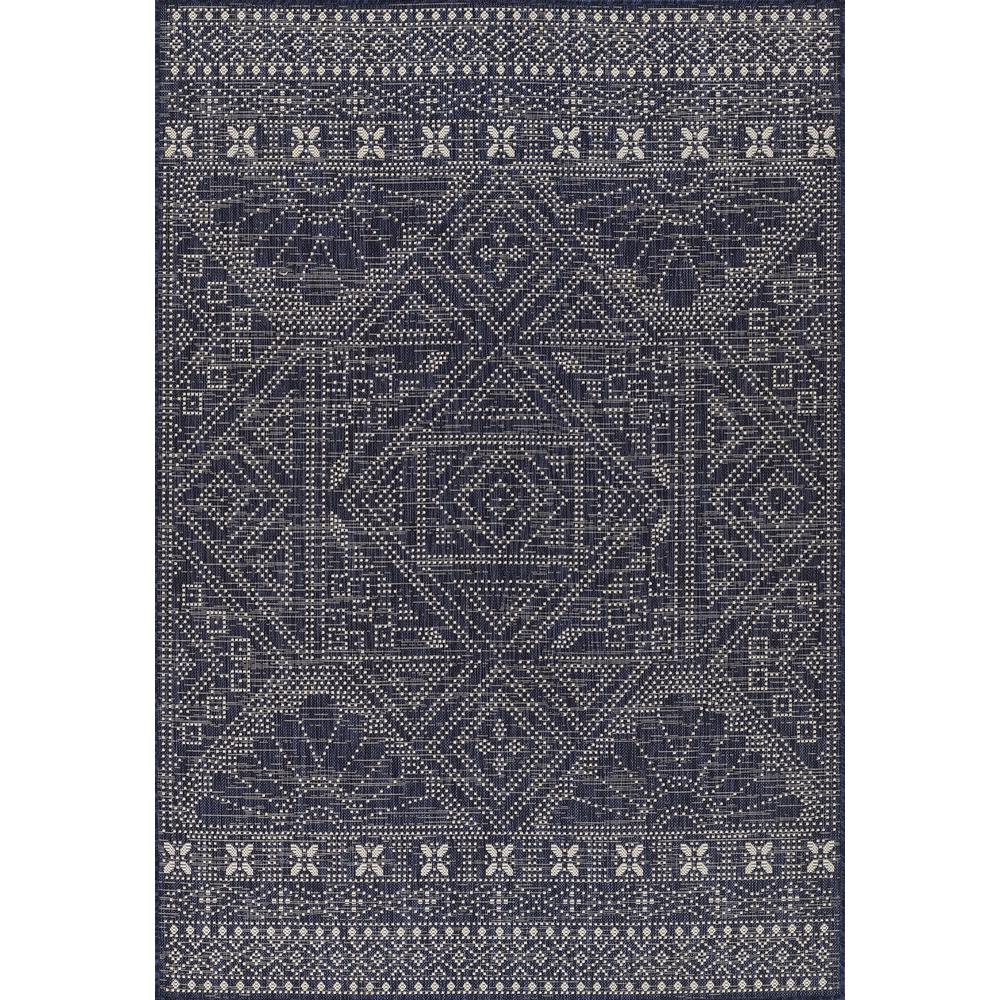 Transitional Rectangle Area Rug, Navy, 5'3" X 7'. Picture 1