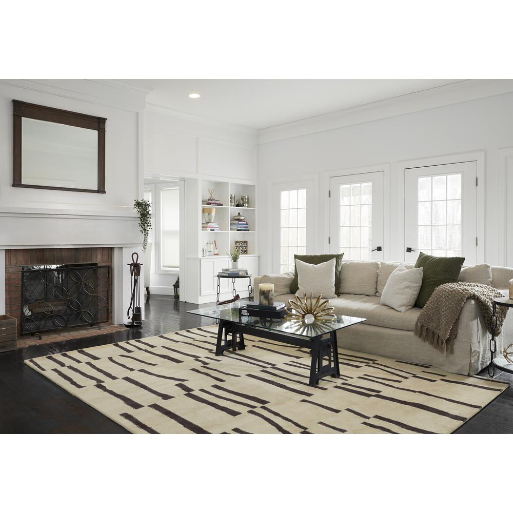 Contemporary Rectangle Area Rug, Ivory, 8' X 10'. Picture 8