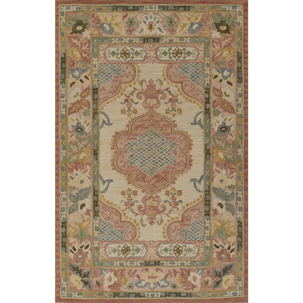 Traditional Rectangle Area Rug, Rose, 7'6" X 9'6". Picture 1