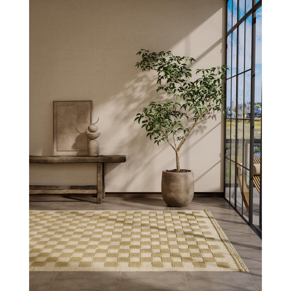Contemporary Rectangle Area Rug, Beige, 6'3" X 9'. Picture 10