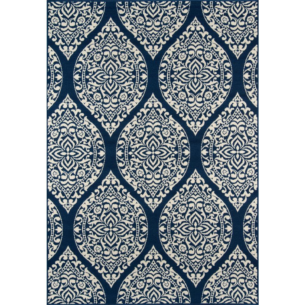 Contemporary Rectangle Area Rug, Navy, 6'7" X 9'6". Picture 1