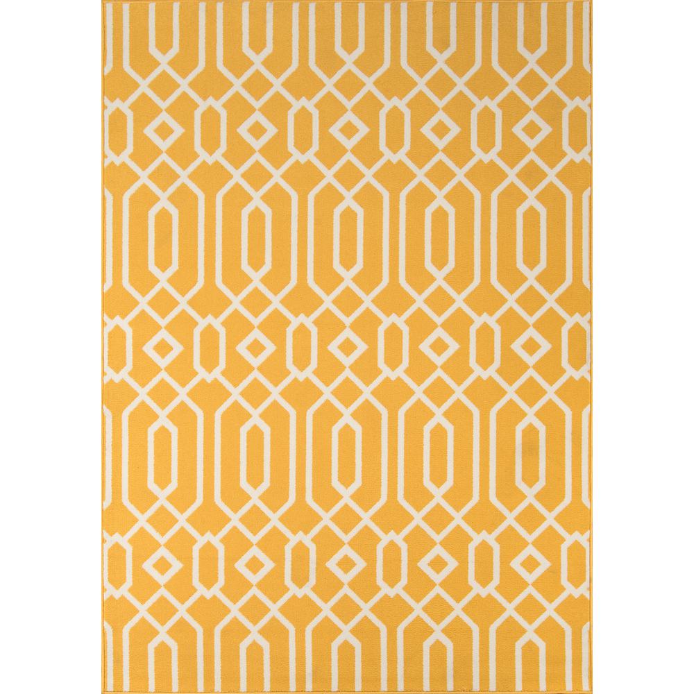 Contemporary Rectangle Area Rug, Yellow, 6'7" X 9'6". Picture 1