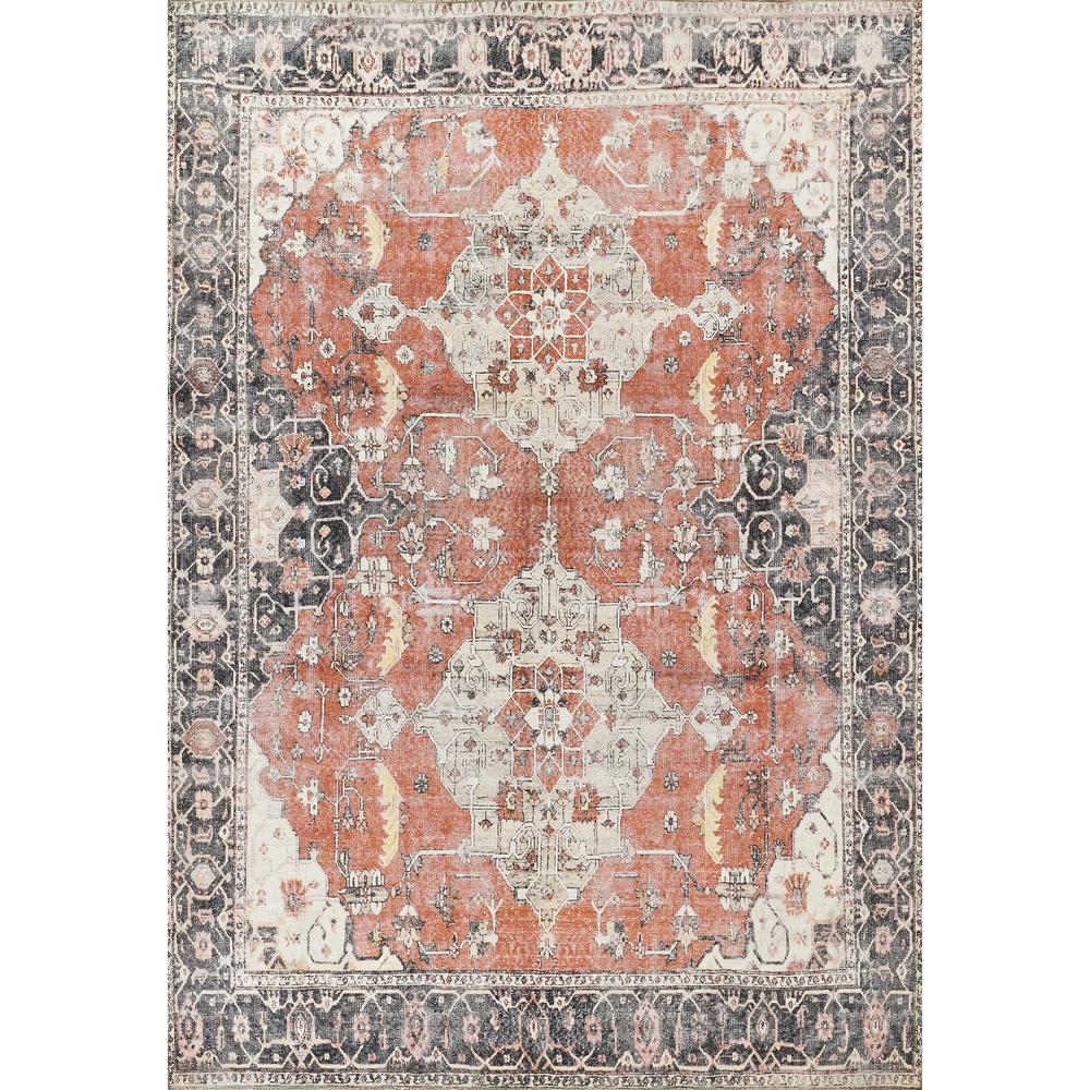 Traditional Rectangle Area Rug, Rust, 9'6" X 12'6". Picture 1