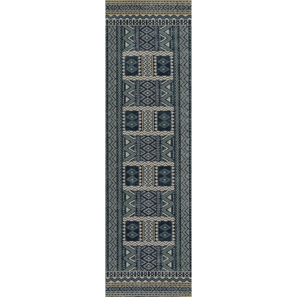 Contemporary Rectangle Area Rug, Blue, 8'11" X 12'6". Picture 5