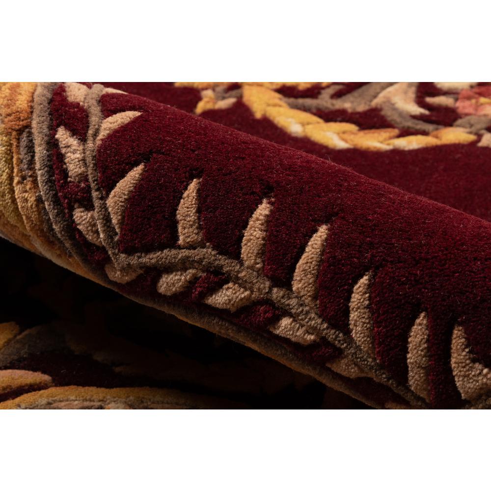 Transitional Octagon Area Rug, Burgundy, 6' X 6' Octagon. Picture 4