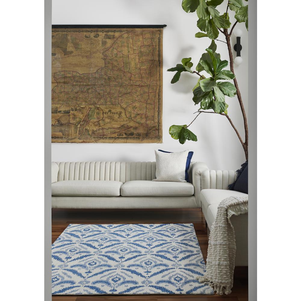 Transitional Rectangle Area Rug, Blue, 9' X 12'. Picture 9