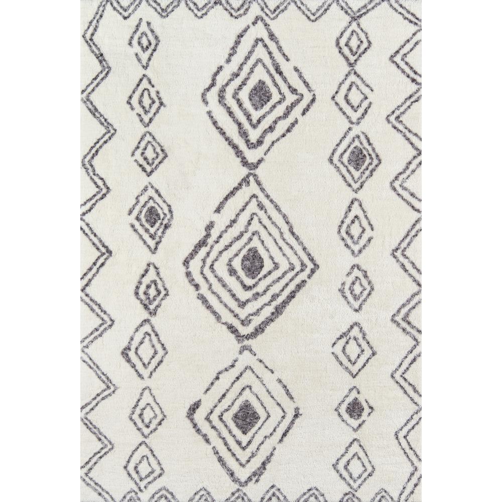 Contemporary Rectangle Area Rug, Ivory, 9' X 12'. Picture 1