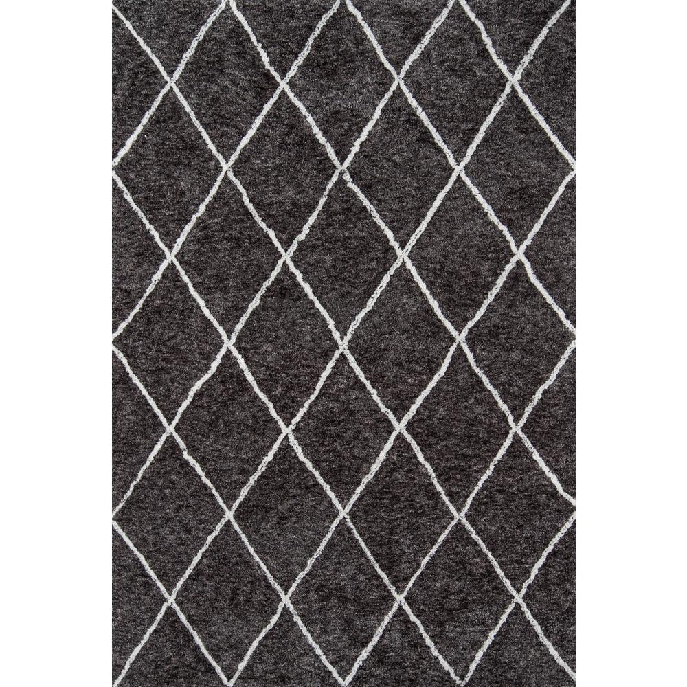 Contemporary Rectangle Area Rug, Charcoal, 9' X 12'. Picture 1