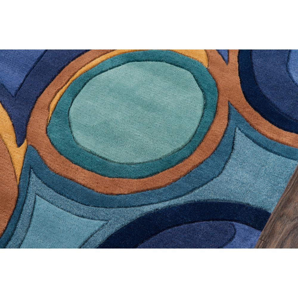 Contemporary Round Area Rug, Blue, 5'9" X 5'9" Round. Picture 3