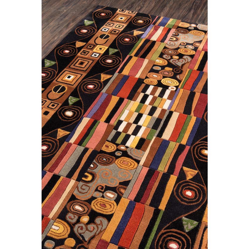 Contemporary Round Area Rug, Black, 5'9" X 5'9" Round. Picture 2