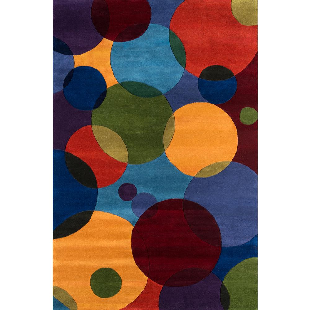 Contemporary Round Area Rug, Multi, 5'9" X 5'9" Round. Picture 1
