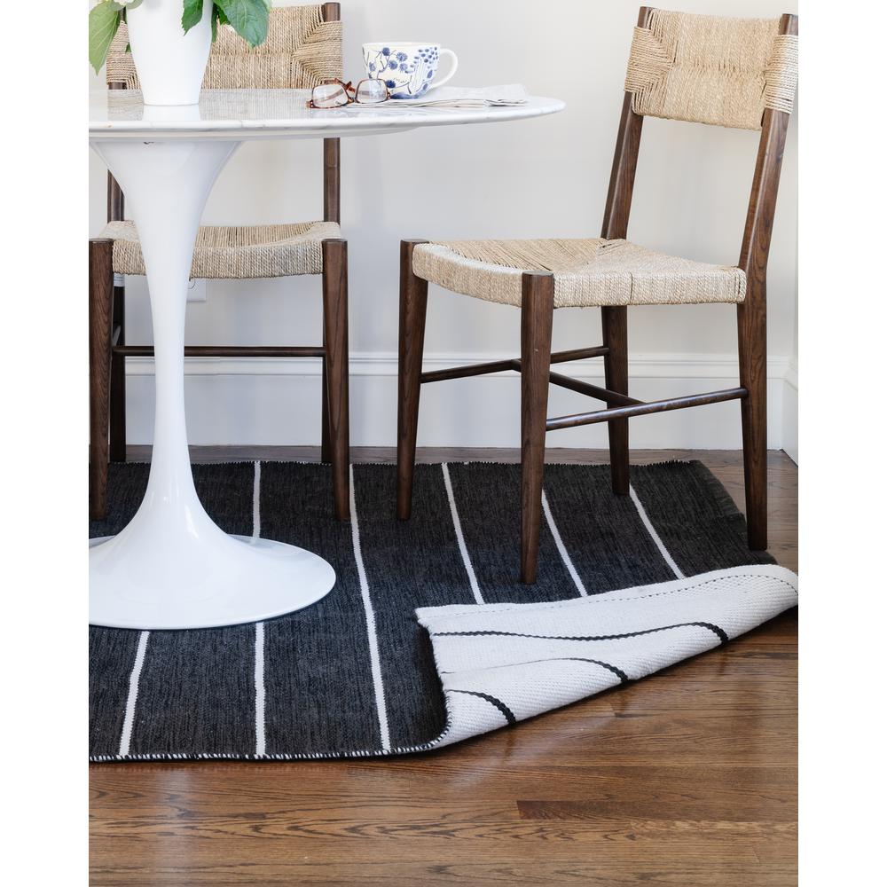 Contemporary Rectangle Area Rug, Black, 7'6" X 9'6". Picture 9