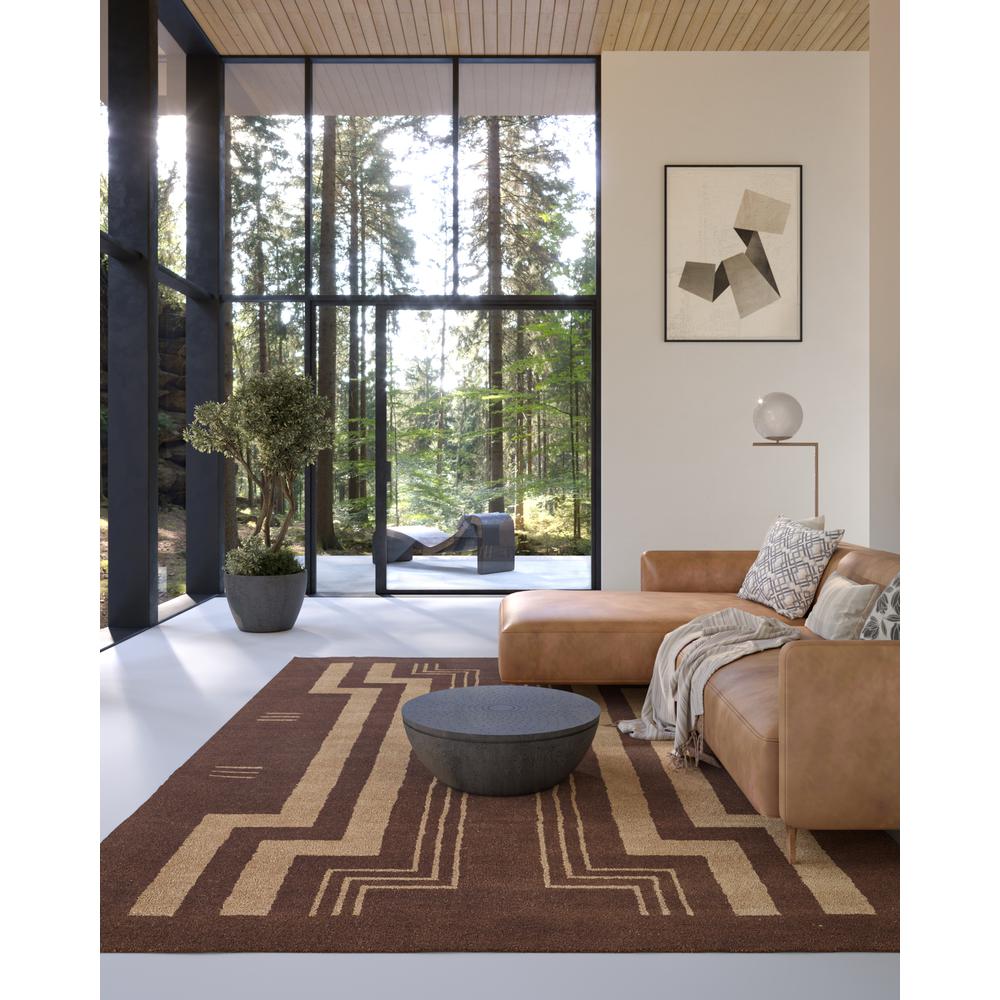 Contemporary Rectangle Area Rug, Brown, 9' X 12'. Picture 8