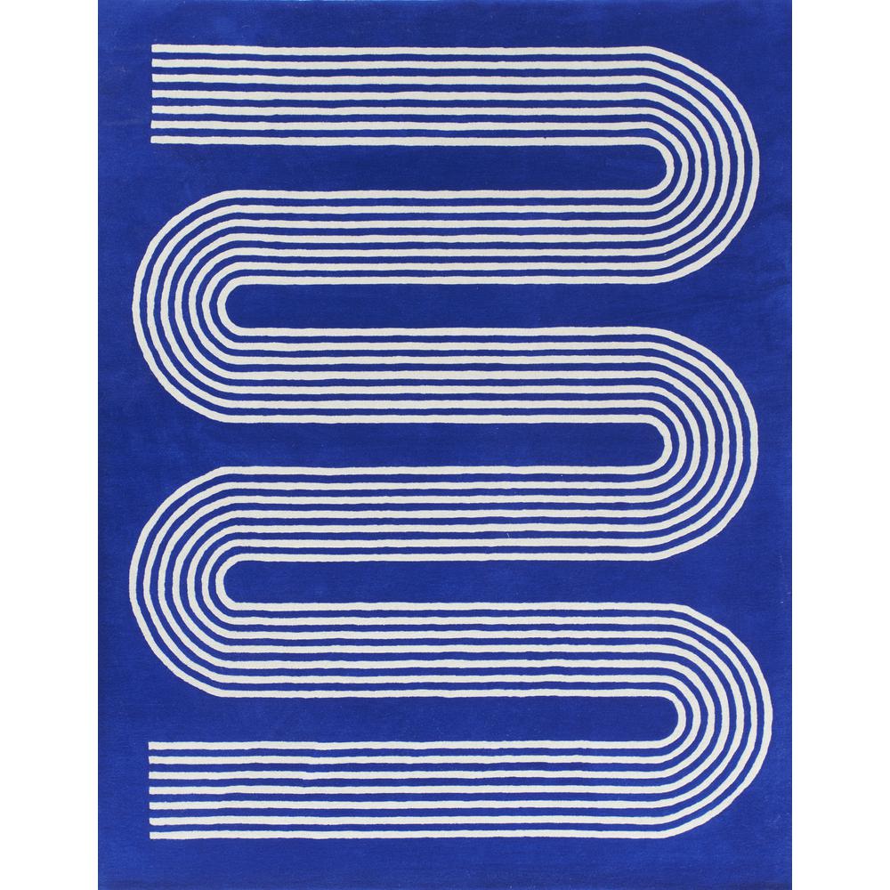 Contemporary Rectangle Area Rug, Cobalt, 9' X 12'. Picture 1