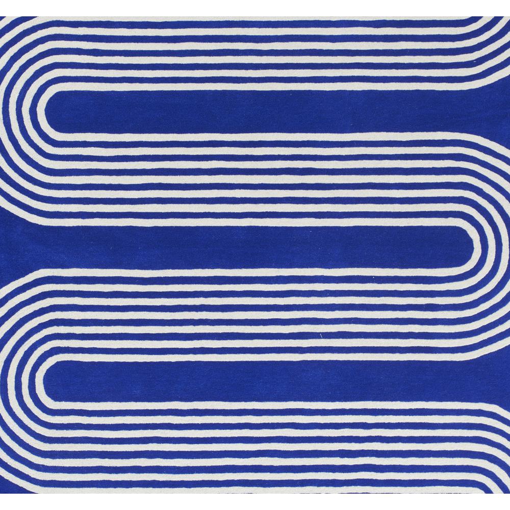 Contemporary Rectangle Area Rug, Cobalt, 9' X 12'. Picture 6
