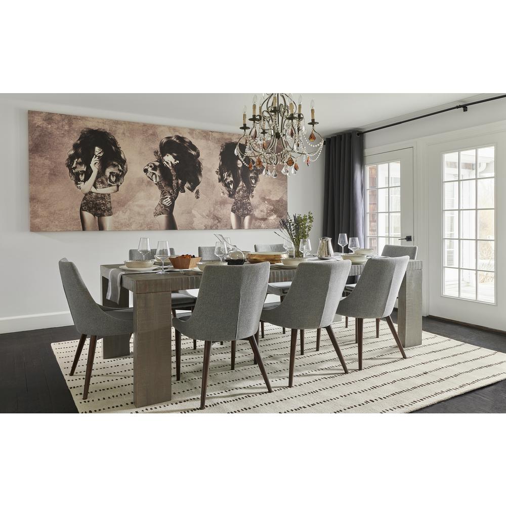 Contemporary Rectangle Area Rug, Ivory, 9' X 12'. Picture 9