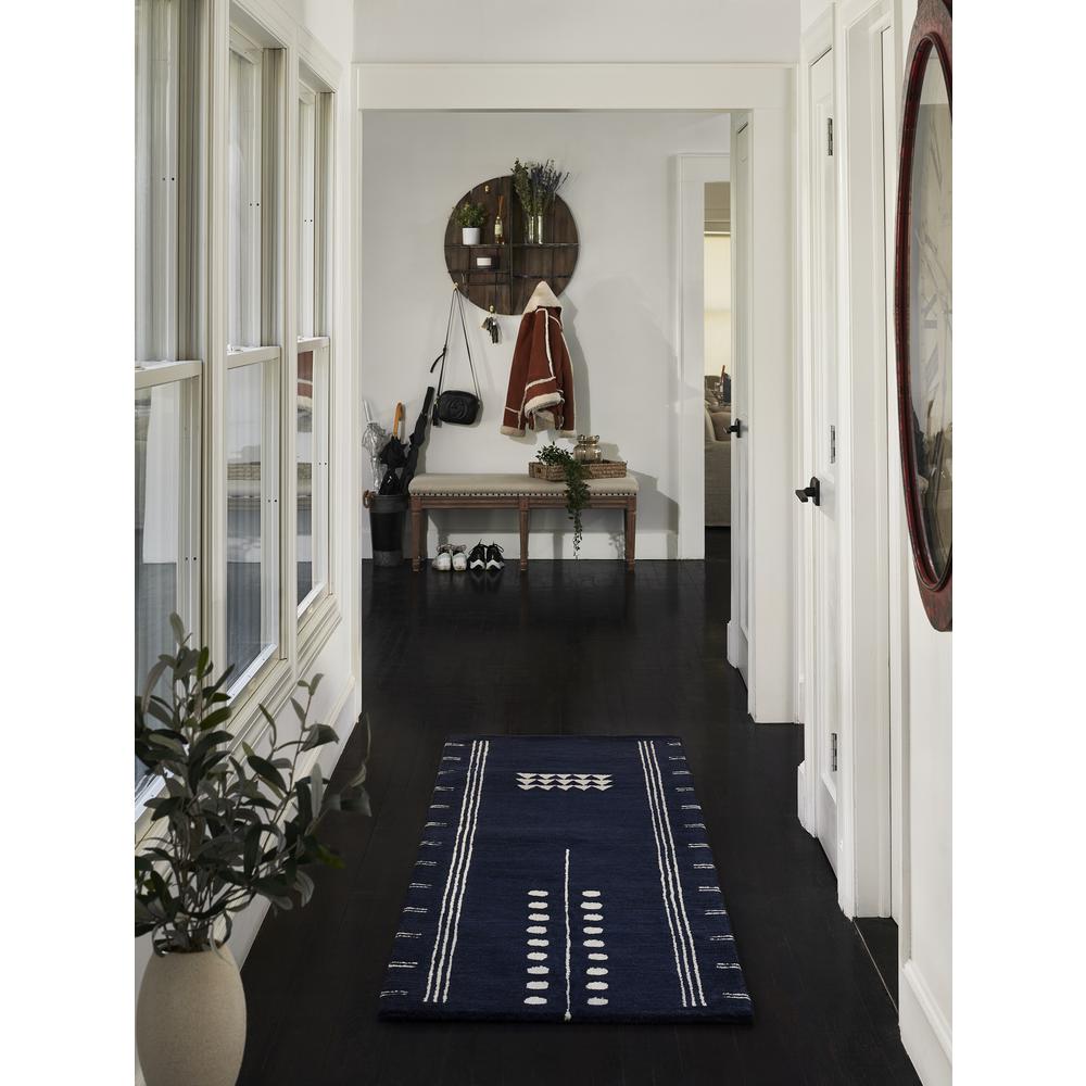 Contemporary Rectangle Area Rug, Navy, 9' X 12'. Picture 13