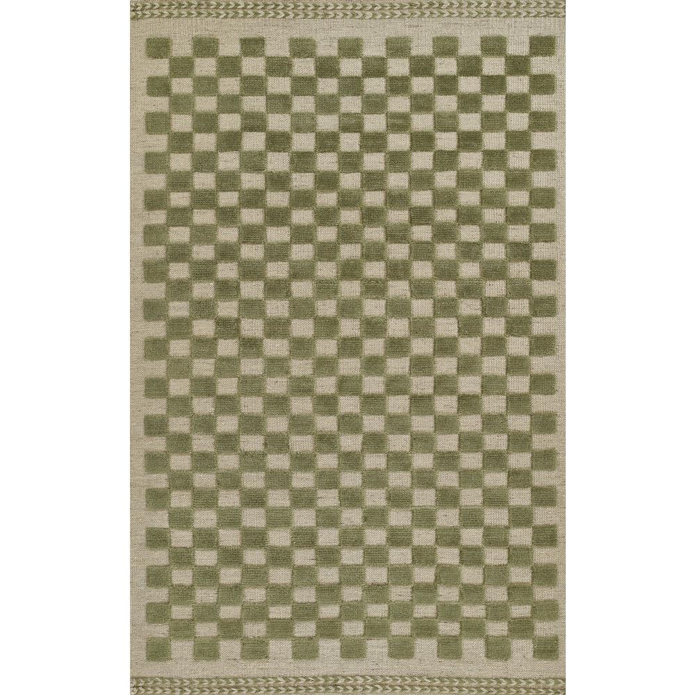 Contemporary Rectangle Area Rug, Green, 8' X 10'. Picture 1