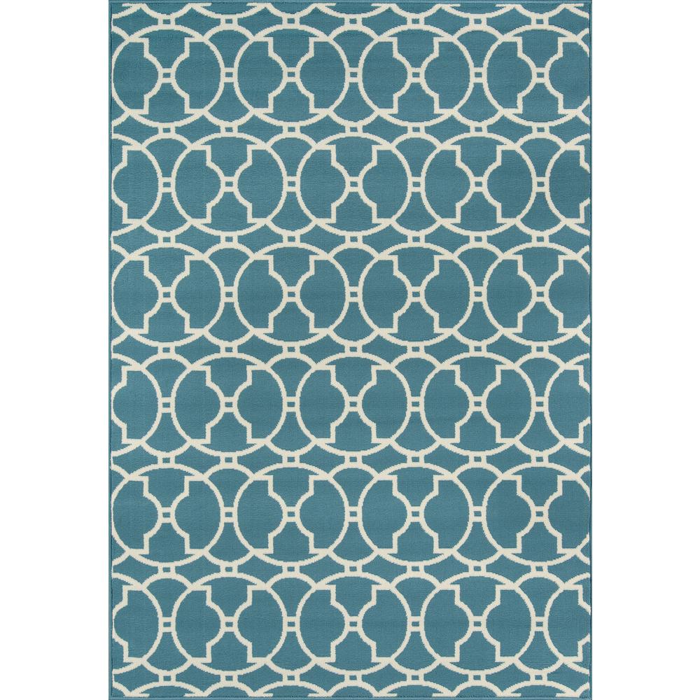Contemporary Rectangle Area Rug, Blue, 7'10" X 10'10". Picture 1