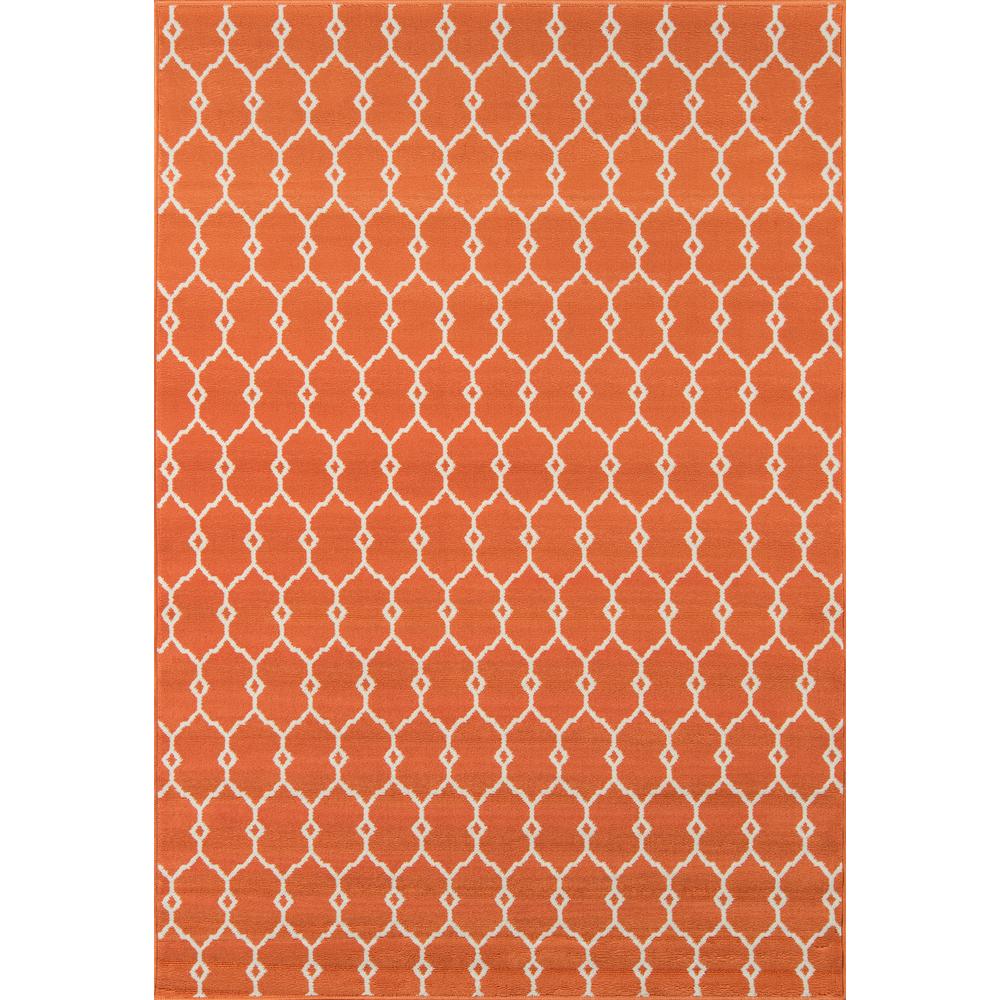 Contemporary Rectangle Area Rug, Orange, 7'10" X 10'10". Picture 1