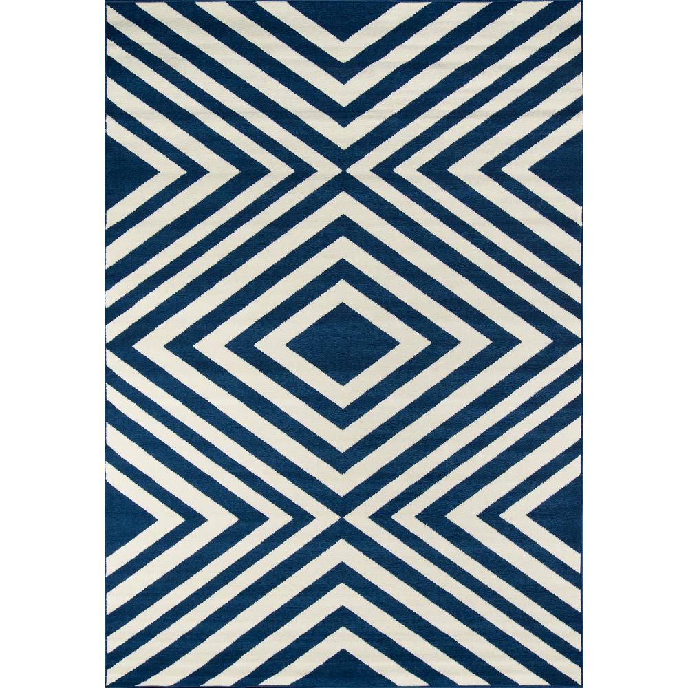 Contemporary Rectangle Area Rug, Navy, 7'10" X 10'10". Picture 1