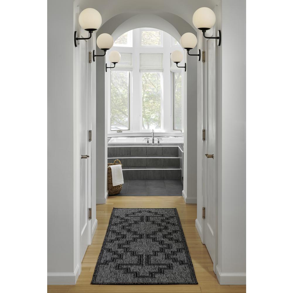 Transitional Rectangle Area Rug, Charcoal, 8' X 10'. Picture 9