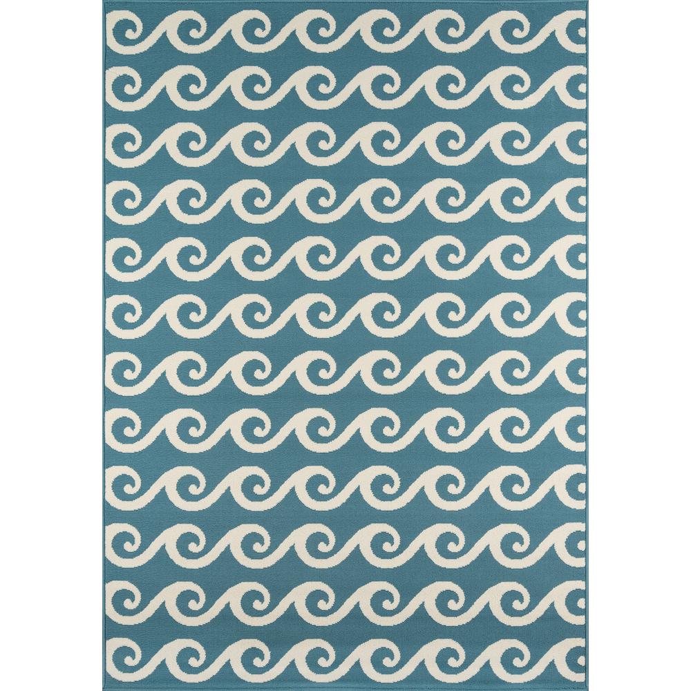 Contemporary Rectangle Area Rug, Blue, 8'6" X 13'. Picture 1