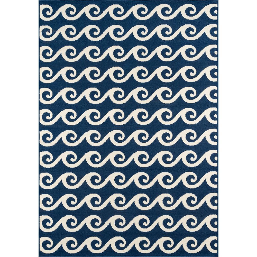 Contemporary Rectangle Area Rug, Navy, 8'6" X 13'. Picture 1
